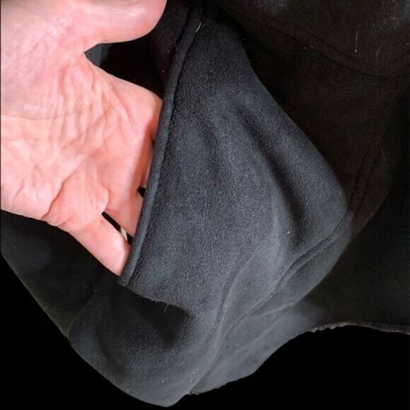 Dress Barn Black faux Shearling coat drape front 🖤 WARM size medium beautiful! - Picture 12 of 13